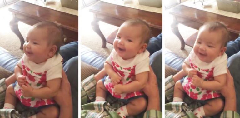 Малятко сміється з серйозної розмови батька про побачення з хлопчиками.