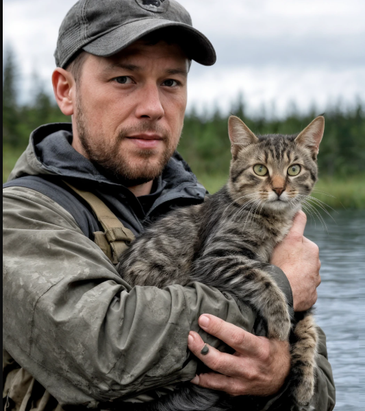 I pescatori hanno recuperato un gatto che, con tutte le sue forze, lottava e nuotava verso di loro.