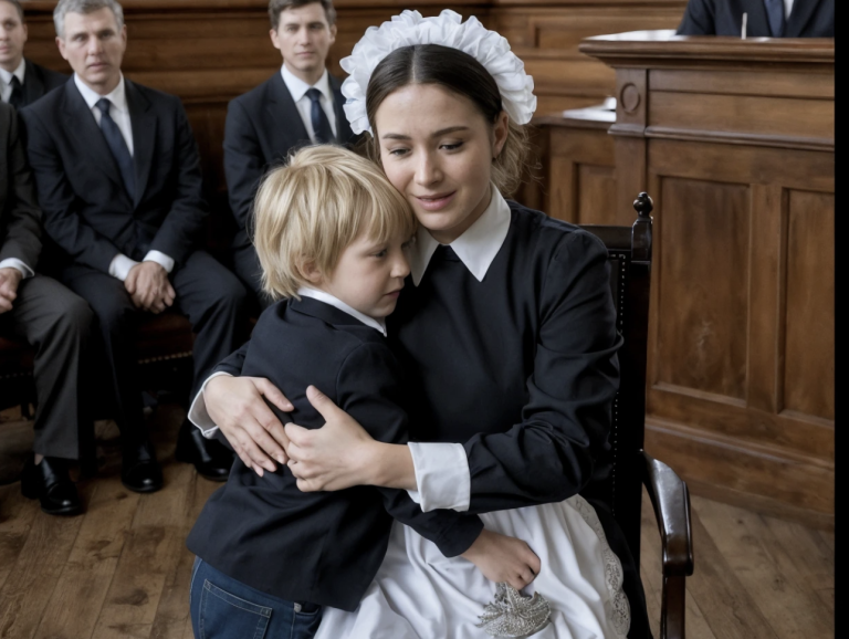 La domestica accusata di furto entrò da sola nell’aula del tribunale — ma quando il figlio del milionario prese la parola al banco dei testimoni, la verità ruppe il silenzio con fragore.