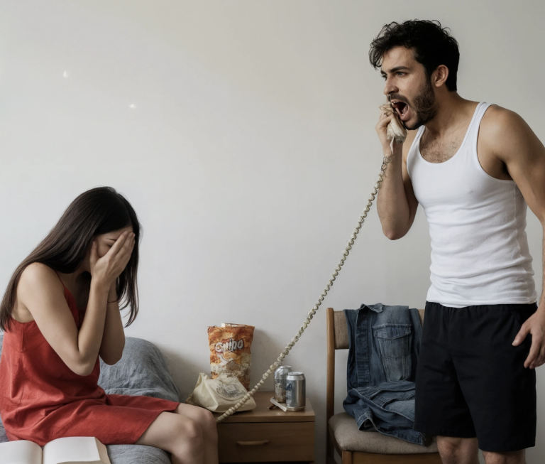 À minuit, le gendre appela son beau-père pour lui demander de venir chercher sa fille, afin qu’il puisse lui offrir une nouvelle éducation. Quinze minutes plus tard, le beau-père arriva…