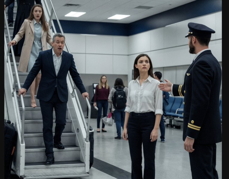 All’aeroporto, papà disse: «Lei non può nemmeno permettersi l’economy». La mia sorellastra rise mentre salivano in prima classe. Io aspettai in silenzio — finché un uomo in uniforme non disse: «Il suo jet è pronto, signora».  L’intera piattaforma si bloccò.