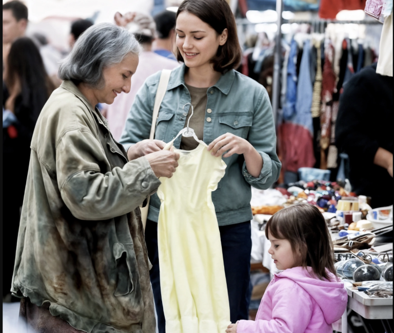 Ho comprato un vestito per una bambina che ho incontrato al mercatino delle pulci – Il giorno dopo qualcuno ha bussato alla mia porta e sono rimasta senza fiato