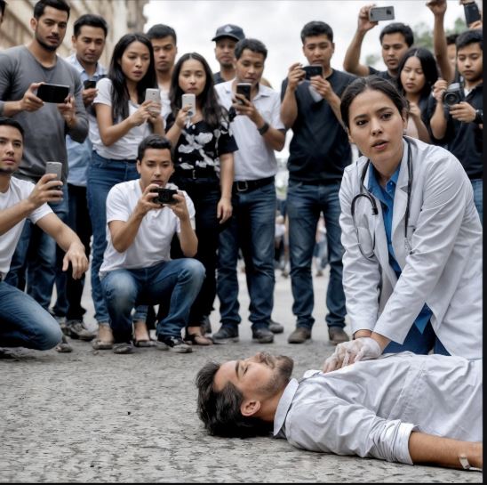 Tutti rimasero immobili a fissare il CEO che arrancava, pallido e senza fiato… finché una ragazza si fece avanti. Non urlò, non cercò applausi: si inginocchiò con calma e, con la sicurezza di chi ha già salvato qualcuno prima, mise in pratica le sue vere competenze da soccorritrice.