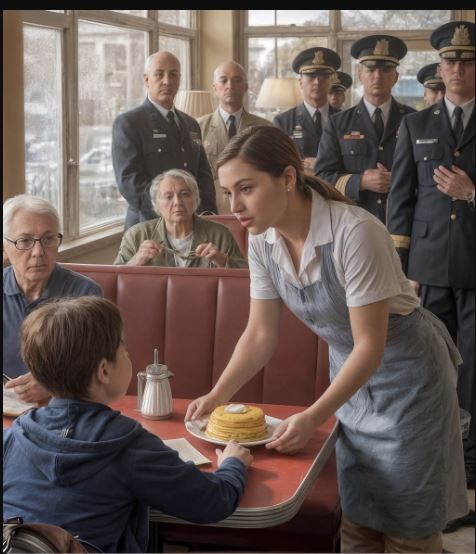 Ogni mattina, senza farsi notare, la cameriera lasciava un pasto caldo al ragazzino solo seduto al bancone della tavola calda… finché quattro SUV neri si fermarono davanti al locale e ne scesero dei militari con una busta sigillata che, una volta aperta, fece calare il silenzio su tutta la città.