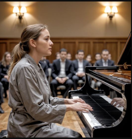 «Sei solo una donna delle pulizie, non una pianista!» sussurrò qualcuno con una risatina velenosa. Lei abbassò lo sguardo un istante, strinse le dita come per scacciare la vergogna, poi attraversò la sala senza fretta.  Si sedette al pianoforte.  Il primo tasto che sfiorò non fu una sfida: fu una promessa. E quando le sue mani cominciarono a scorrere sulla tastiera, l’aria cambiò consistenza, come se la musica avesse chiuso la porta al rumore del mondo.  Le conversazioni si spensero una dopo l’altra. Le risate si bloccarono a metà. Perfino chi era pronto a deriderla rimase immobile, con la bocca socchiusa, incapace di trovare un’altra cattiveria.  Perché in quei pochi secondi diventò chiaro a tutti: non era lei a essere fuori posto. Era il loro pregiudizio.