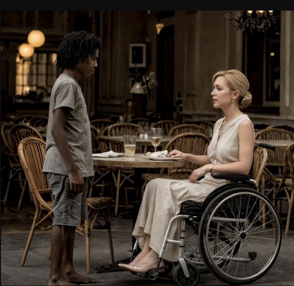 “Il giovane ragazzo di colore, affamato, si rivolse a una ricca donna su una sedia a rotelle: «Posso aiutarla a guarire… in cambio degli avanzi?» Lei accennò un sorriso—e da lì nulla fu più come prima…”