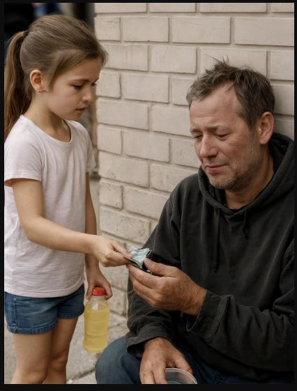 Mia figlia di 7 anni ha regalato la sua limonata e i suoi risparmi a un uomo in lacrime: 48 ore dopo, un elicottero è atterrato davanti a casa nostra.