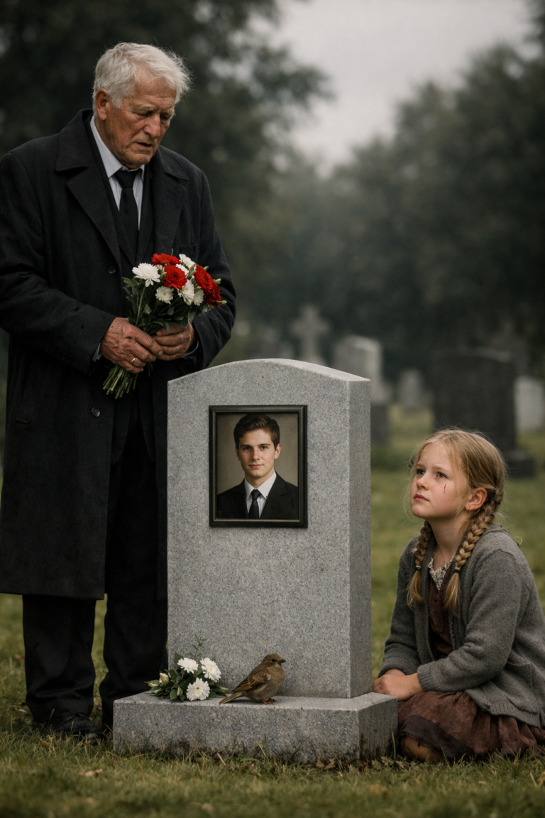 Un potente milionario di Boston andò alla tomba di suo figlio pensando di essere solo — finché una bambina con gli stessi occhi azzurro pallido alzò lo sguardo e sussurrò: “Per favore… non arrabbiarti”, e capii che mio figlio aveva lasciato dietro di sé più di quanto mi fosse mai stato detto