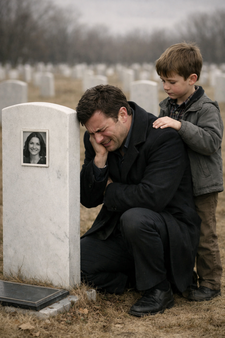 «Signore… quel ragazzo ha giocato a calcio con me ieri», sussurrò il bambino al cimitero — e in quel momento, il CEO di successo che credeva che suo figlio non avesse mai lasciato l’ospedale capì che il dolore non gli aveva mai raccontato tutta la storia