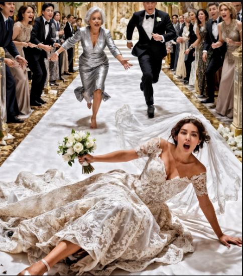 Nel giorno del suo matrimonio, la madre le sussurrò di accasciarsi a metà navata — ma quello che la famiglia dello sposo aveva già orchestrato per l’attimo successivo era una verità tanto crudele quanto impensabile.