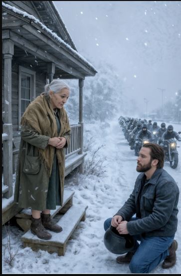 Dopo il temporale, i motociclisti tornano dalla donna che li aveva salvati