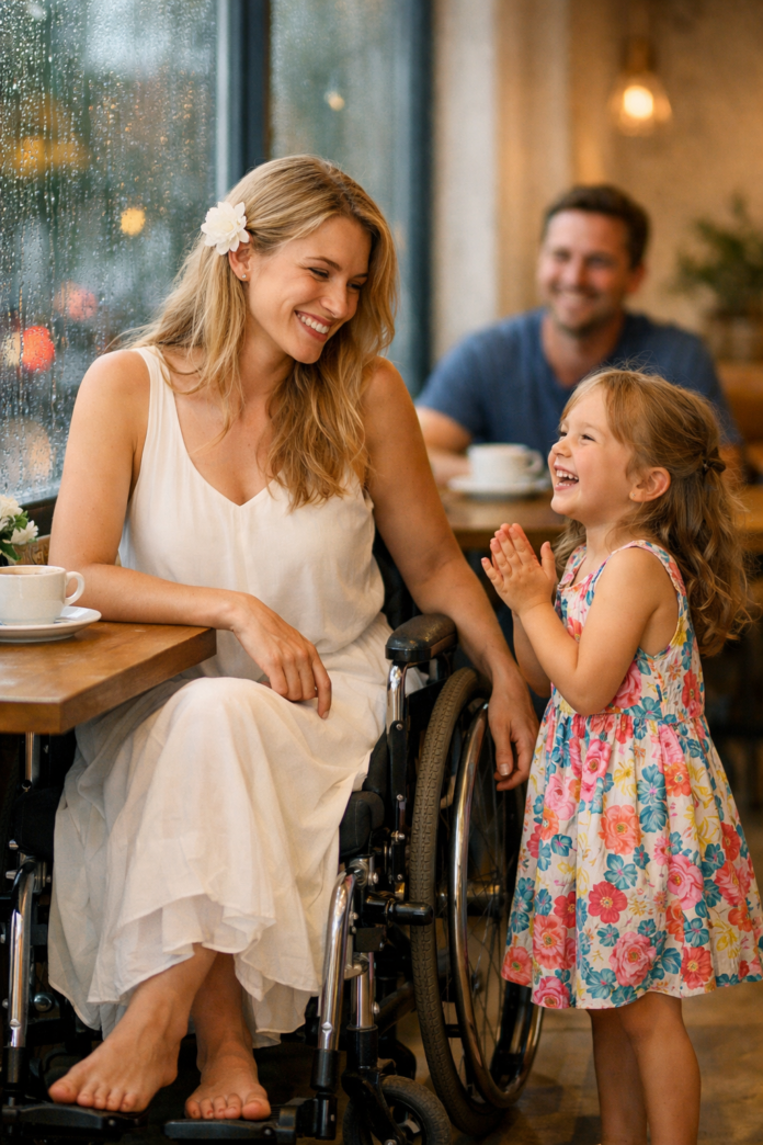 A joyful moment in a café