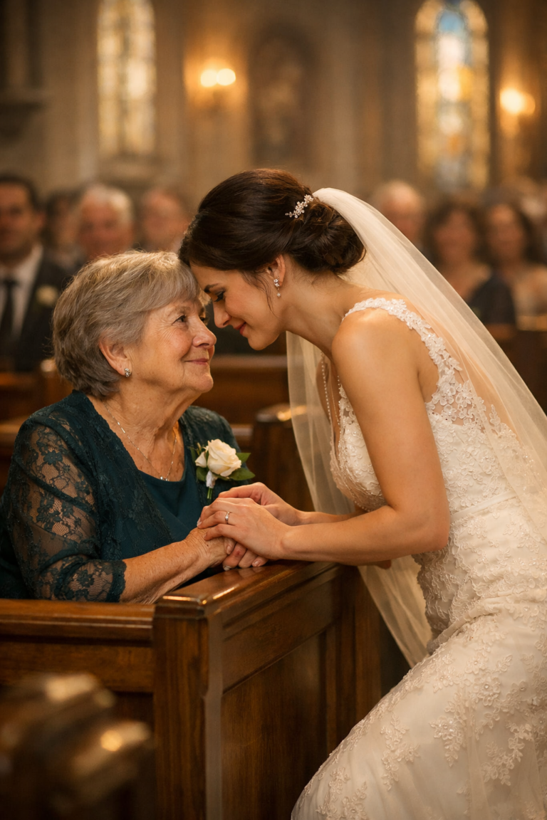 Mi vergogno di andare al matrimonio di mio figlio perché i miei vestiti sono vecchi, ma quando mia nuora mi ha visto con il vestito verde, la sua reazione ha fatto piangere tutta la sala