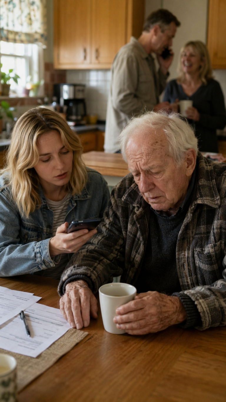 Il mio telefono si è illuminato alle 6:00 del mattino. «Il nonno è morto stanotte», disse mio padre, piatto e impaziente. «Attacco di cuore. Ci serve la combinazione della cassaforte prima che la banca blocchi tutto.» In sottofondo, sentii mia madre ridere. «Era ora. Chiama il broker. Vendiamo entro mezzogiorno.» Non li ho contrastati. Non ho nemmeno abbassato la voce. Ho semplicemente messo la chiamata in vivavoce, perché il nonno era seduto proprio accanto a me al tavolo della cucina, vivo e vegeto, che beveva il suo caffè in silenzio. Poi si è avvicinato al telefono e ha detto una parola…
