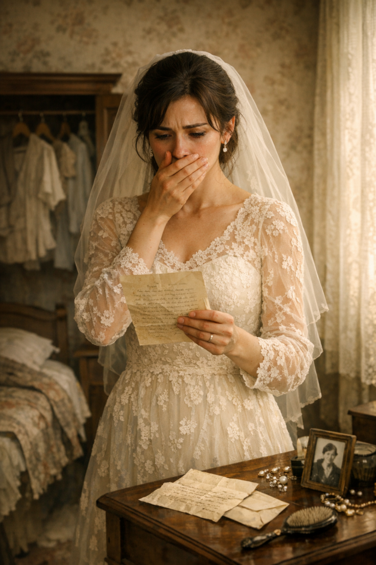 Ho scelto di indossare l’abito da sposa di mia nonna… ma durante la prova ho scoperto una lettera nascosta che ha svelato una verità sconvolgente sui miei genitori…