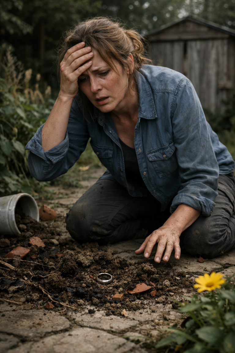 Dissero che la morte di mio marito fu un incidente—una caduta dentro casa. Passarono cinque anni. Poi l’unico ricordo che avevo di lui, un piccolo vaso di fiori, si ruppe… e ciò che uscì dal terriccio mi gelò il sangue. Caddi in ginocchio e chiamai la polizia senza pensare.