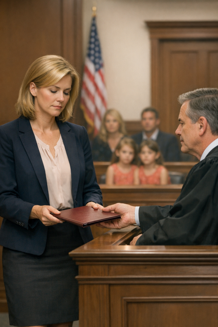 Courtroom exchange of legal documents