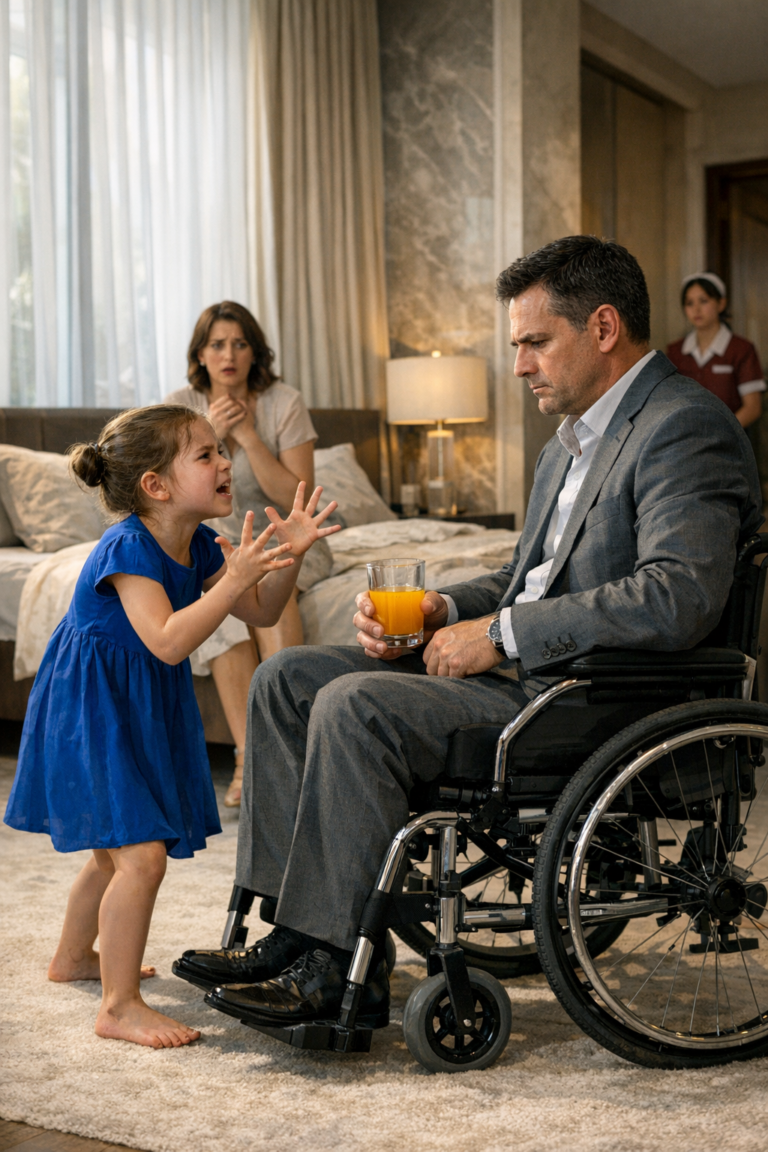 Un uomo d’affari in sedia a rotelle si è fidato della sua devota fidanzata per supervisionare tutta la sua guarigione dopo un evento che gli ha cambiato la vita — finché una bambina tranquilla ha indicato il suo succo del mattino e si è rifiutata di lasciarglielo bere, ignara che quello fosse la chiave del suo misterioso declino che nessuno aveva mai messo in discussione