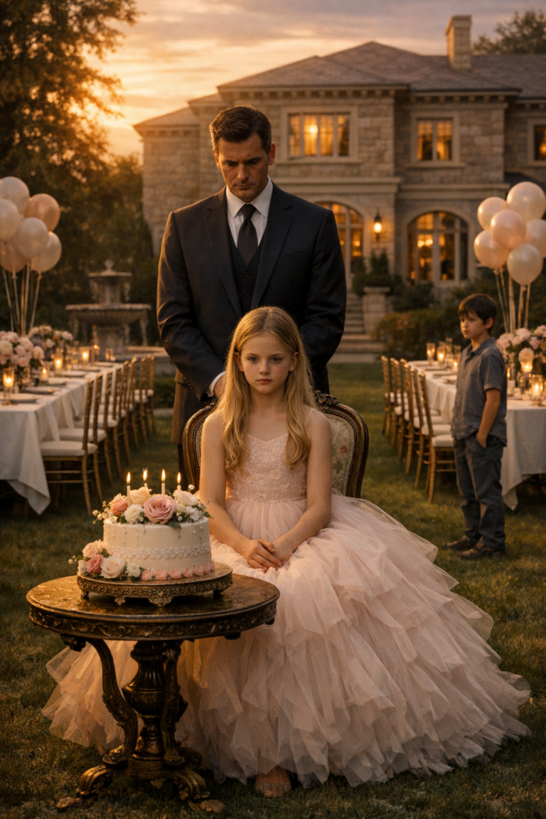 Un milionario ha organizzato il compleanno più sfarzoso a Westlake Hills — ma non è venuto nessuno… finché un ragazzo della strada ha bussato e ha detto tre parole che lo hanno fatto gelare