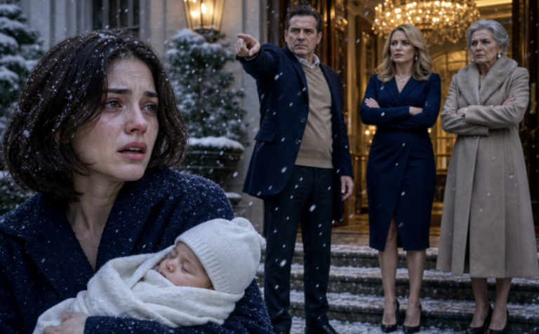 A causa dell’amante di mio marito, lui e mia suocera hanno cacciato me e il mio bambino di tre giorni fuori nella tempesta di neve. Non avevano idea che avessi appena ereditato una fortuna di 2,3 miliardi di dollari da mio nonno… Solo 24 ore dopo, li ho fatti vivere un inferno…