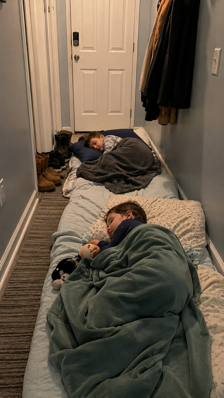 Sono tornata a casa e ho trovato i miei figli che dormivano nel corridoio — Quello in cui mio marito ha trasformato la loro camera mentre ero via mi ha fatta impazzire