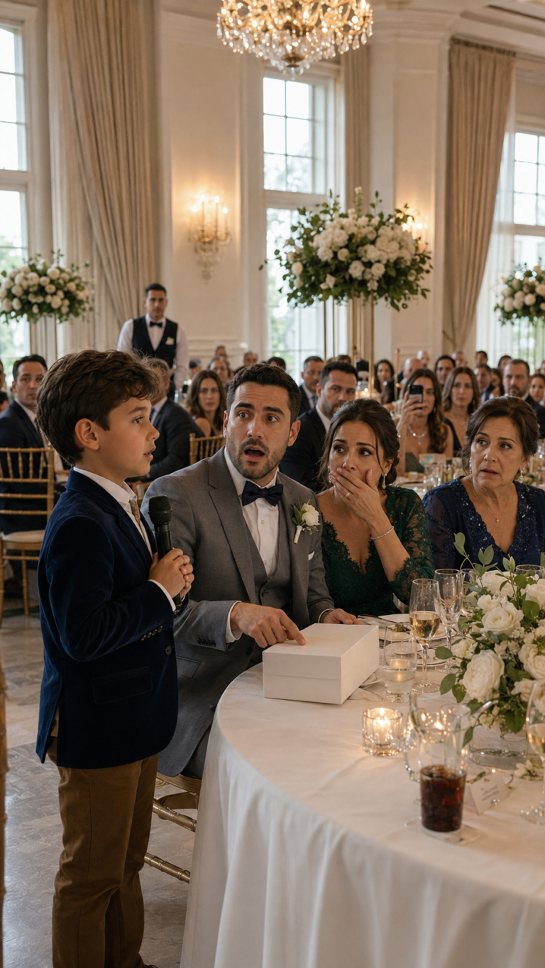Il mio ex mi ha tradito, ha abbandonato me e nostro figlio, poi ci ha invitati al suo matrimonio. Durante il suo discorso, ha riso: “Lasciare quella spazzatura è stata la mia decisione migliore.” Tutti hanno riso finché mio figlio non ha preso il microfono e gli ha consegnato un “regalo”. Un secondo dopo averlo aperto, il suo urlo ha zittito la sala.