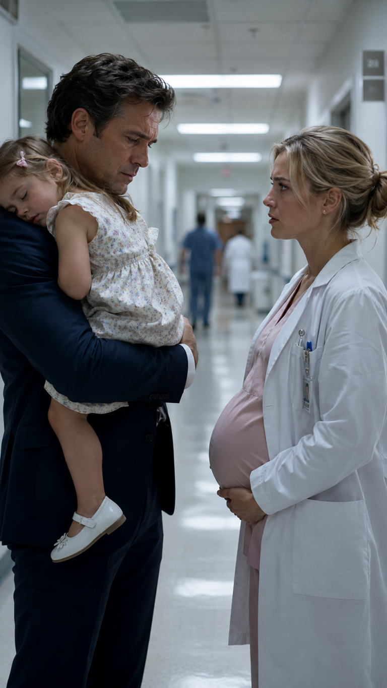 Il mio ex è corso nel mio pronto soccorso portando sua figlia ferita, solo per trovarmi lì—io, la dottoressa che aveva abbandonato—incinta di sette mesi del suo bambino. Non ho pianto.