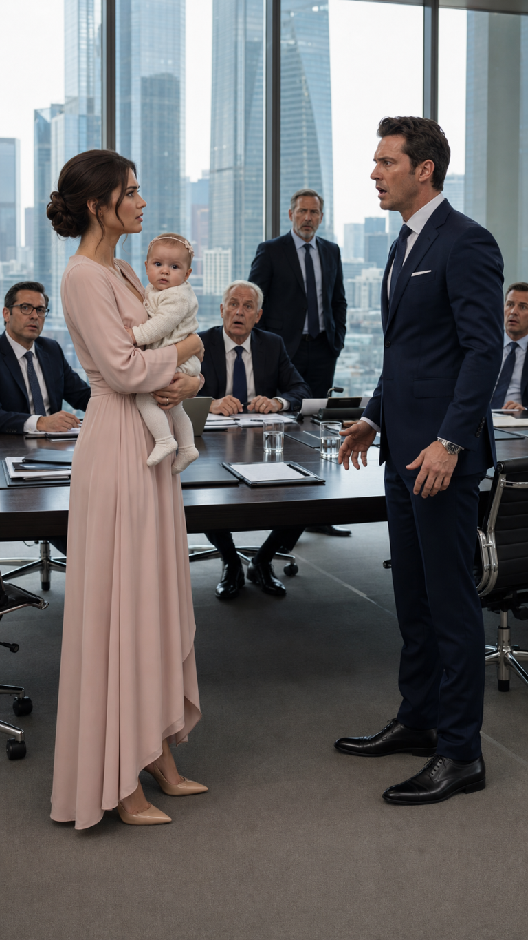 Mio marito miliardario pensava di firmare le carte del divorzio—fino a quando sono entrata nella sua sala riunioni portando nostra figlia di cinque mesi, e nove lettere nascoste hanno rivelato che qualcuno ci aveva tenuti segretamente separati per tutto il tempo