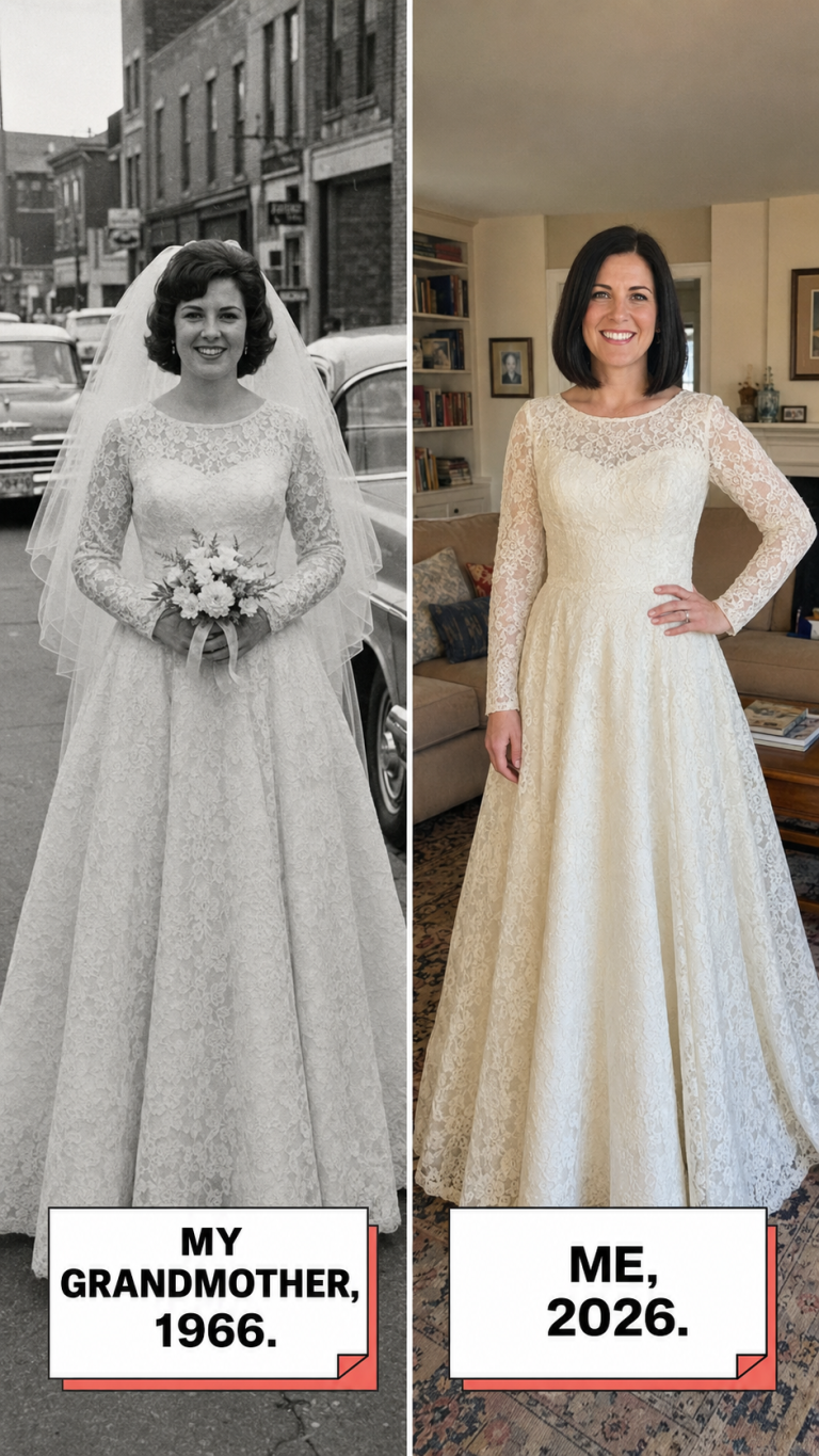 Ho deciso di indossare l’abito da sposa di mia nonna in suo onore – ma mentre lo stavo modificando, ho trovato una nota nascosta che ha rivelato la verità sui miei genitori