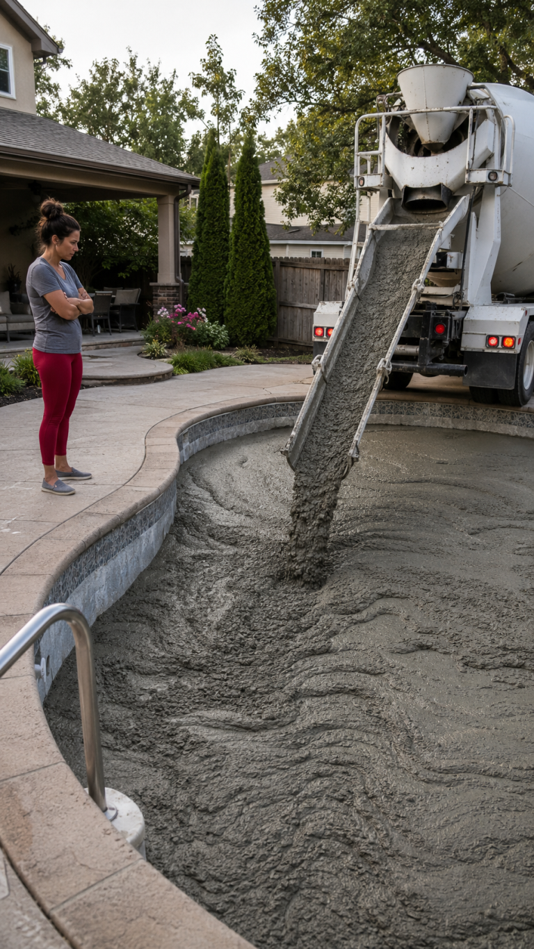 Il mio vicino ha riempito la mia piscina di cemento perché i miei figli erano troppo rumorosi, poi tutto si è ritorcito contro di lui